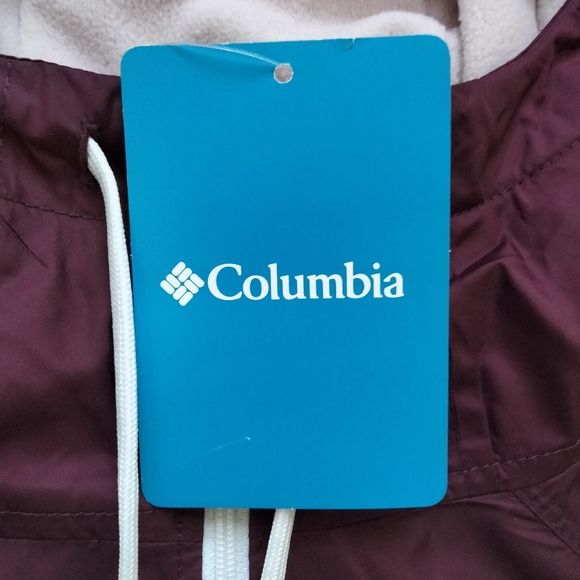 NWT XS Columbia Center Ridge Lined Windbreaker Hooded Rain Jacket Colorblock NEW - Picture 3 of 12